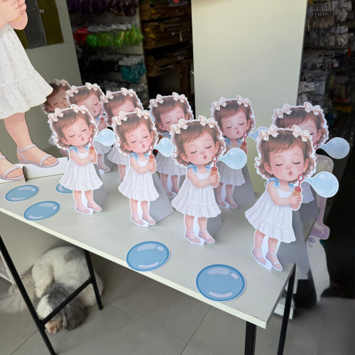 Mini display mascote 10 unidades de mesa papel offset 180g personalizado 27cm 