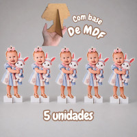 Mini display MDF 5 unidades personalizado 30cm para festa infantil - premium impressão fotográfica