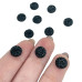 Chaton redondo preto craquelado 6mm  (10un)