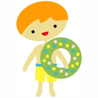 Aplique Menino praia piscina