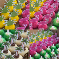 Aplique flamingo para docinho 3,5cm 10 unidades