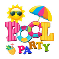 Aplique pool party logo rosa Aplique pool party logo rosa
