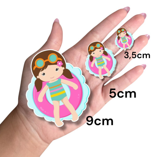 Aplique pool party menina morena