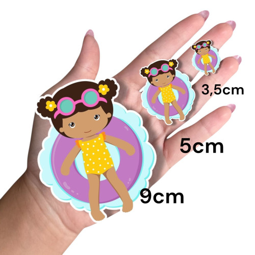 Aplique pool party menina negra