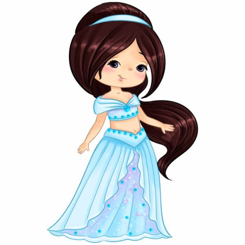 Aplique Princesa Jasmine Aquarela
