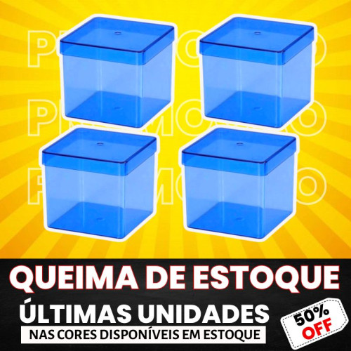 PROMOÇÃO Caixinha Acrílica 4x4 Azul C/10