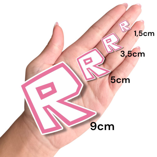 Aplique Roblox rosa logo