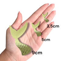Aplique Calda de sereia laminado dourado