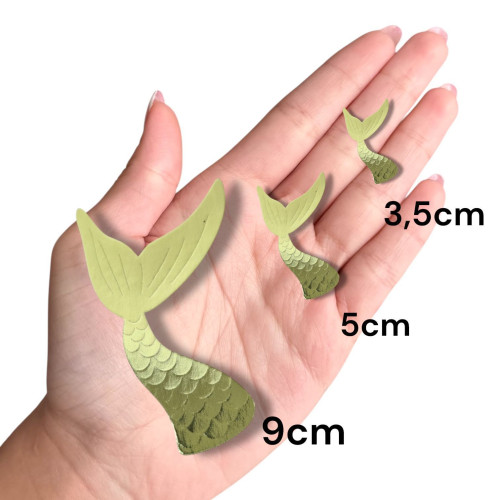 Aplique Calda de sereia laminado dourado