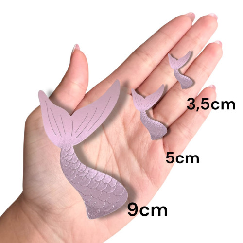 Aplique Calda de sereia laminado rosa