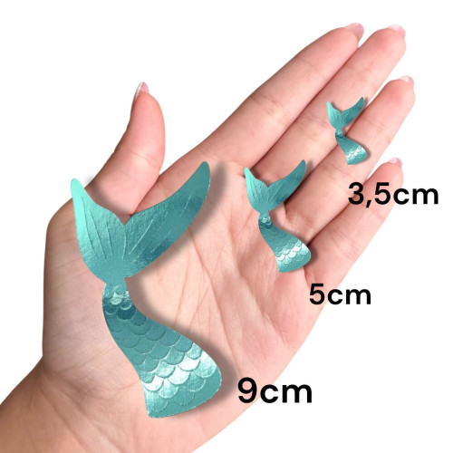 Aplique Calda de sereia laminado verde tiffany 