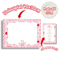 Kit mesa completo 10 sousplat 30x40 retangular 10 menu 10x15 retangular papel offset sem arte inclusa Kit mesa completo 10 sousplat 30x40 retangular 10 menu 10x15 retangular papel offset sem arte inclusa