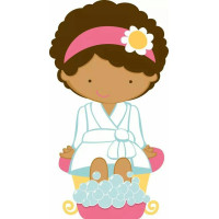 Aplique Spa day menina morena