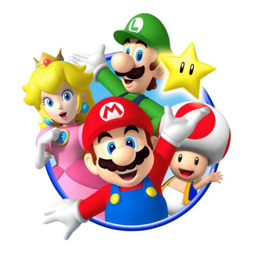 Aplique Super Mario personagens juntos