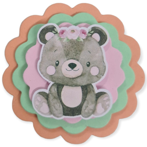 Bosque encantado Tag 3d 6cm urso 10un