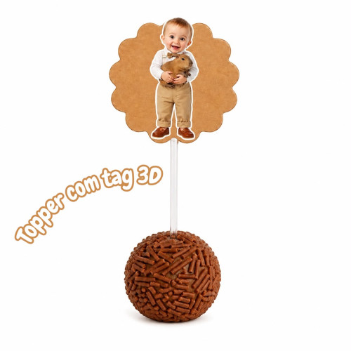 10 Topper de doce ou cupcake tag 3D mascote personalizado 10 Topper de doce ou cupcake tag 3D mascote personalizado