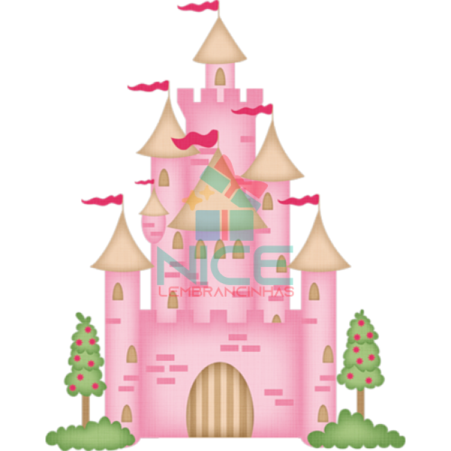 Topo de Bolo Castelo Princesa Barbie