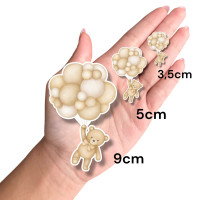 Aplique urso bege Teddy balões