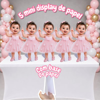 Mini display mascote 5 unidades de mesa papel offset 180g personalizado 27cm Mini display mascote 5 unidades de mesa papel offset 180g personalizado 27cm